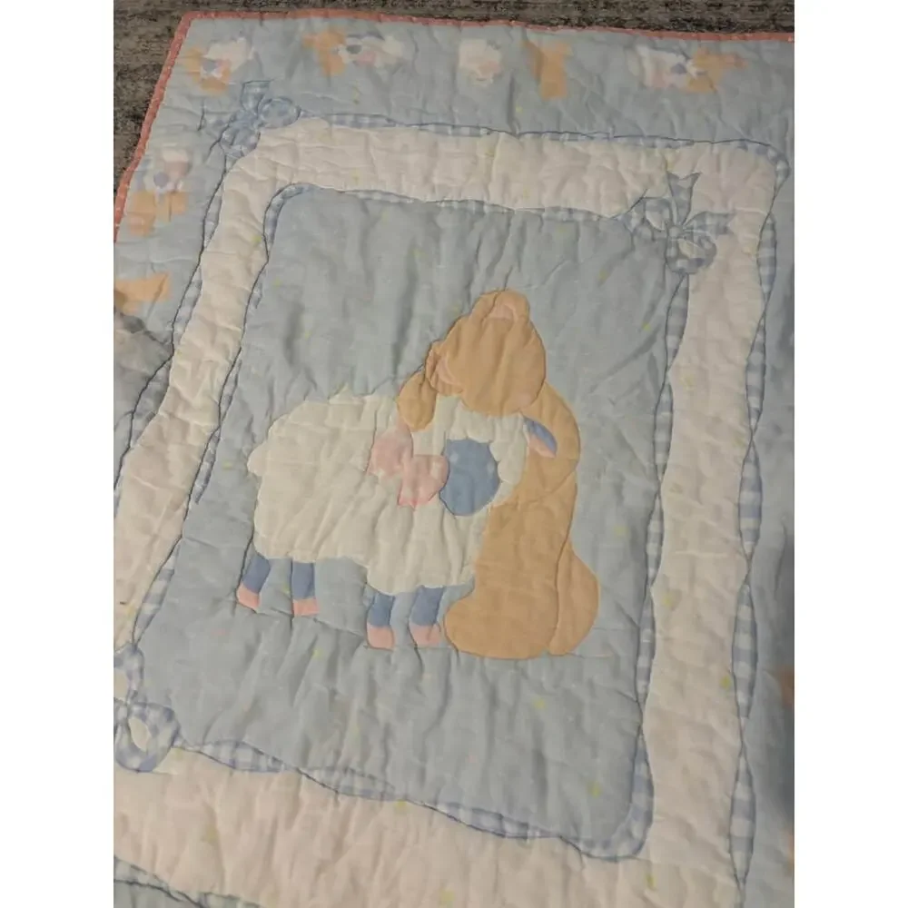 Vintage Retro Style Handmade Baby Quilt